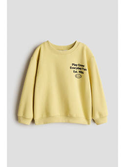 H&M - Boys Yellow Printed Brushed-Inside Sweatshirt