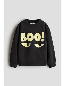 H&M - Boys Black Printed Sweatshirt