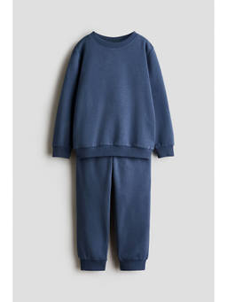 H&M - Boys Blue 2-Piece Brushed-Inside Sweatshirt and Joggers