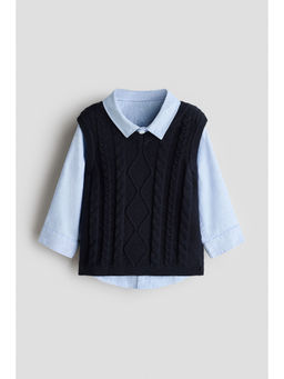 H&M - Boys Blue 2-piece cotton Shirt and Sweater