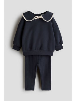 H&M - Girls Blue 2-Piece Sweatshirt and Leggings Set
