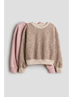 H&M - Girls Multi-Color 2-Pack Brushed-Inside Sweatshirts