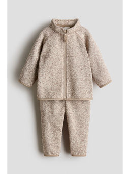 H&M - Unisex Beige 2-piece knitted fleece Jacket and Trouser
