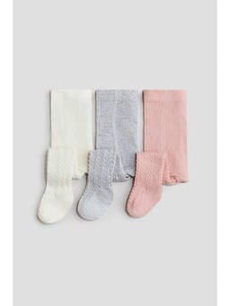 H&M - Unisex Multi-Color 3-Pack Ribbed Stockings