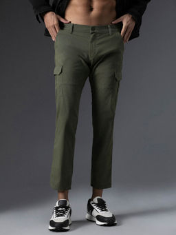 High Star - Men Relaxed Mid-Rise Cotton Cargos Trousers