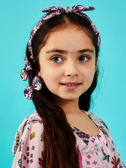 Accessorize London - Girls Floral Hairband with Bow clips