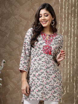 Nayam by lakshita - Printed Cotton Pink Tunic