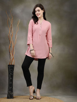 Nayam by lakshita - Mandarin Collar Pink Kurti