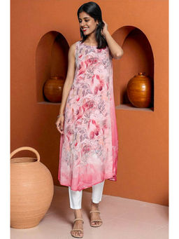 Aurelia - Women Pink Floral Regular Fit Kurta