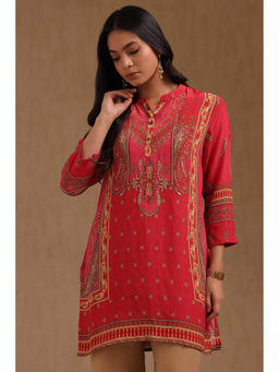 Soch - Women Red Printed Regular Fit Tunic