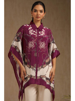 Soch - Women Wine Printed Relaxed Fit Kaftan