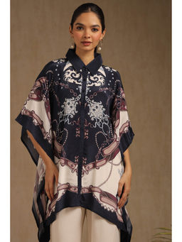 Soch - Women Navy Blue Printed Relaxed Fit Kaftan