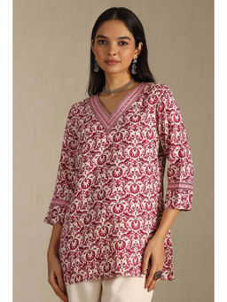 Soch - Women Magenta Floral Regular Fit Tunic