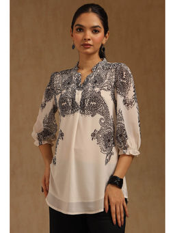 Soch - Women Cream Printed Regular Fit Tunic