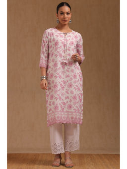 Soch - Women Pink Floral Regular Fit Kurta