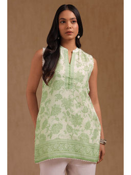 Soch - Women Off White Floral Regular Fit Tunic with Pair of unstitched sleeves