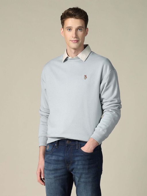 U.S. Polo Assn. Denim Co. Men's Solid Relaxed Fit Sweatshirt