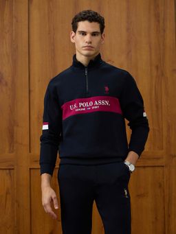 U.S. POLO ASSN. - Men's Brand Printed Embossed Varsity Theatre Sweatshirt