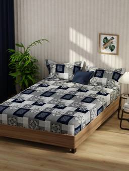KOPA - Bamboo Micro Fabric Bedsheet With 2 Pillow Covers Multi-Color (Double King)