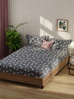 KOPA - Bamboo Micro Fabric Bedsheet With 2 Pillow Covers Grey (Double King)