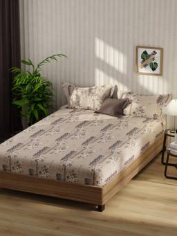 KOPA - Bamboo Micro Fabric Bedsheet With 2 Pillow Covers Beige (Double King)