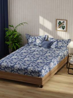 KOPA - Bamboo Micro Fabric Bedsheet With 2 Pillow Covers Blue (Double King)