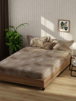 KOPA - Bamboo Micro Fabric Bedsheet With 2 Pillow Covers Taupe (Double King)
