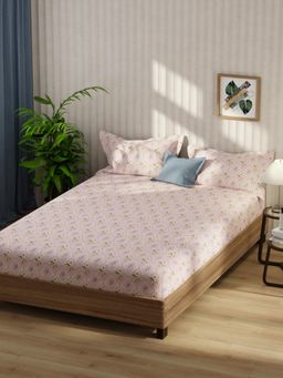 KOPA - Bamboo Micro Fabric Bedsheet With 2 Pillow Covers Pink (Double King)