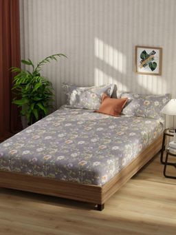 KOPA - Bamboo Micro Fabric Bedsheet With 2 Pillow Covers Grey (Double King)