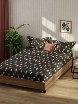 KOPA - Bamboo Micro Fabric Bedsheet With 2 Pillow Covers Black (Double King)