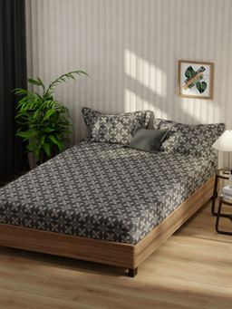 KOPA - Bamboo Micro Fabric Bedsheet With 2 Pillow Covers Grey (Double King)