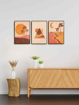 999Store - Sunset Landscape Painting For Home And Office Decor (Pack of 3)