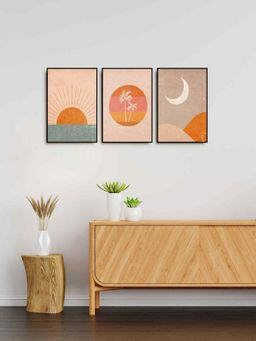 999Store - Sun Half Moon Wall Painting Home Decor (Pack of 3)