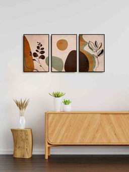 999Store - Flower Minimal Art Painting For Home And Office Decoration (Pack of 3)