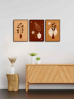 999Store - Boho Triptych Botanical Leaf Painting Wall Decor (Pack of 3)