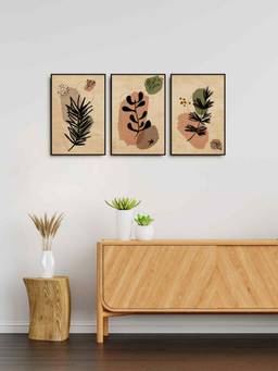 999Store - Botanical Plant Art Painting For Home And Office Decoration (Pack of 3)
