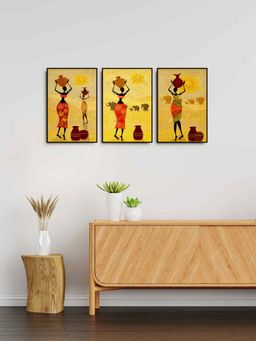 999Store - Beautiful African Women Art Canvas Painting Bedroom Wall Decor (Pack of 3)