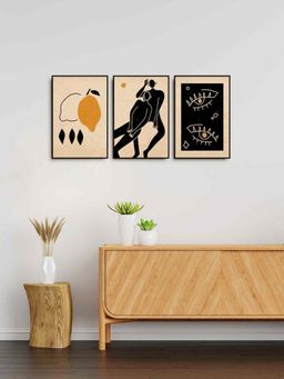 999Store - Minimalistic Aesthetic Background With Silhouette Of Man And Woman ,Lemon, Eyes (Pack of 3)