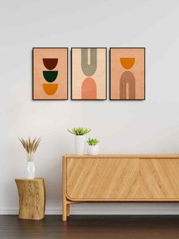 999Store - Wall Art Painting Lines & Circle Background Minimalist Elements Hand Drawn Line (Pack of 3)