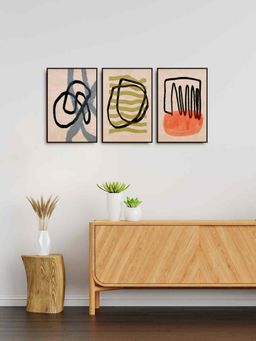999Store - Line Art Painting For Home And Office Decor Bedroom (Pack of 3)