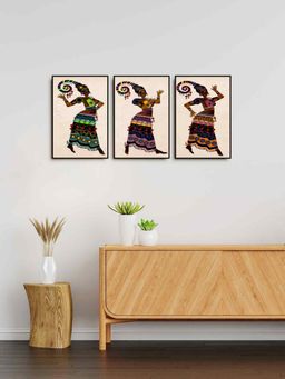 999Store - Dancing Women Modern Art Painting For Wall Decor Living Room (Pack of 3)