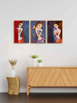 999Store - Radha Modern Art Painting For Wall Decoration Living Room (Pack of 3)