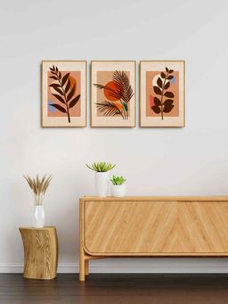 999Store - Botanical Leaf Art Wall Painting For Home And Office (Pack of 3)