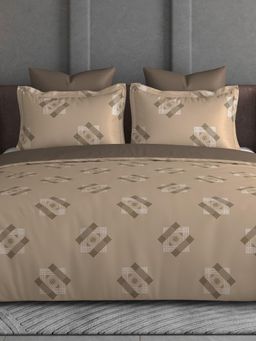 House of Owlet - Beige 600Tc Super King Bedsheet With 2 Pillow Covers