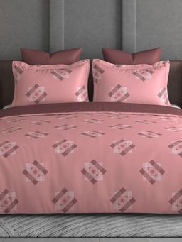 House of Owlet - Pink 600Tc Super King Bedsheet With 2 Pillow Covers