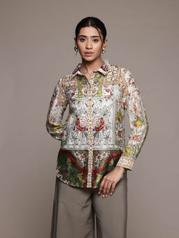 Ritu Kumar - Off White Pierra Printed Shirt