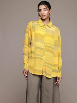 Ritu Kumar - Yellow Bauhaus Print Shirt