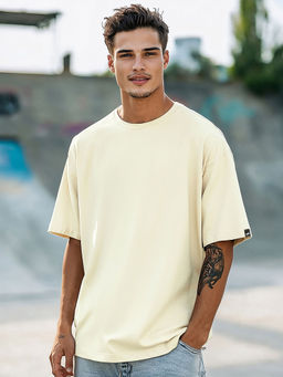 Bewakoof - Heavy Duty 1.0 Men's Off White Oversized T-shirt