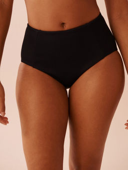 La Vie En Rose - Solid Ribbed High Waist Bikini Bottom
