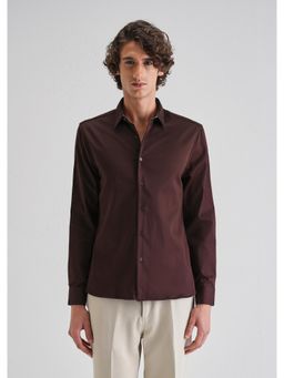 Banana Club - Maroon Abstract Printed Cuff Shirt